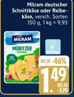 Edeka Milram deutscher schnittkäse Angebot