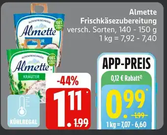 Edeka Almette frischkäsezubereitung natur Angebot