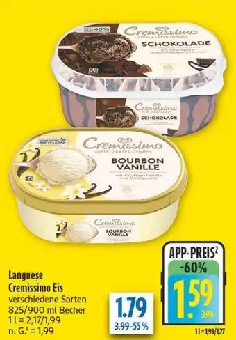 diska Langnese cremissimo schokolade Angebot