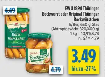 diska Ewu 1894 thüringer bockwurst Angebot