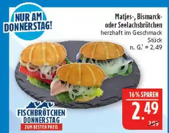 Marktkauf Matjes-, bismarck- oder seelachsbrötchen Angebot