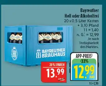 Marktkauf Bayreuther brauhaus hell oder alkoholfrei Angebot