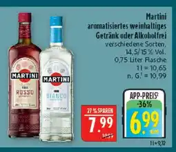 Marktkauf Martini aromatisiertes weinhaltiges getränk oder alkoholfrei Angebot