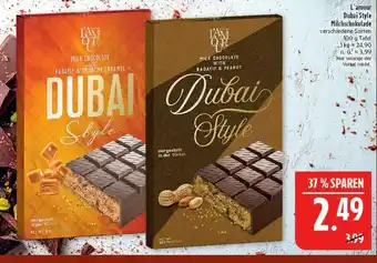 Marktkauf L'amour dubai style milk chocolate with kadayif & crunchy caramel Angebot