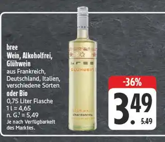 Edeka Bree wein, alkoholfrei, glühwein Angebot