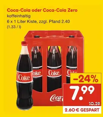 Netto Marken-Discount Coca-cola oder coca-cola zero Angebot