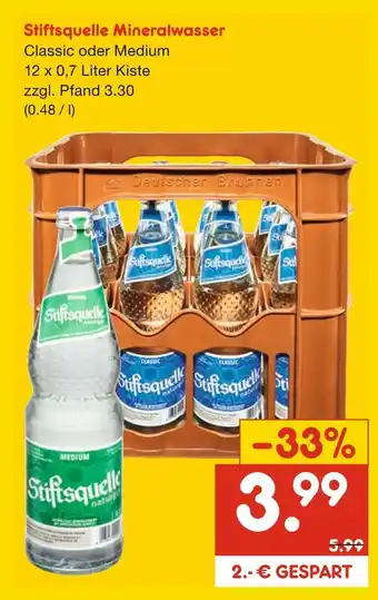 Netto Marken-Discount Stiftsquelle mineralwasser Angebot