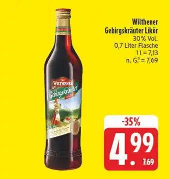 Edeka Wilthener gebirgskräuter likör Angebot