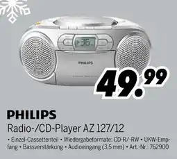 MEDIMAX PHILIPS Radio-/CD-Player AZ 127/12 Angebot