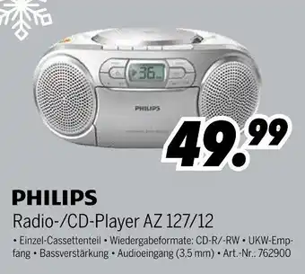 MEDIMAX PHILIPS Radio-/CD-Player AZ 127/12 Angebot