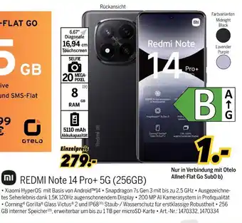 MEDIMAX Xiaomi REDMI Note 14 Pro+ 5G (256GB) Angebot