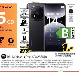 MEDIMAX xiaomi REDMI Note 14 Pro+ 5G (256GB) + ALLNET-FLAT GO 15 GB Angebot