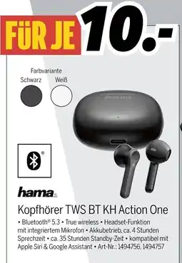 MEDIMAX hama Kopfhörer TWS BT KH Action One Angebot