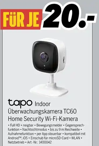 MEDIMAX tapo Indoor Überwachungskamera TC60 Home Security Wi-Fi-Kamera Angebot