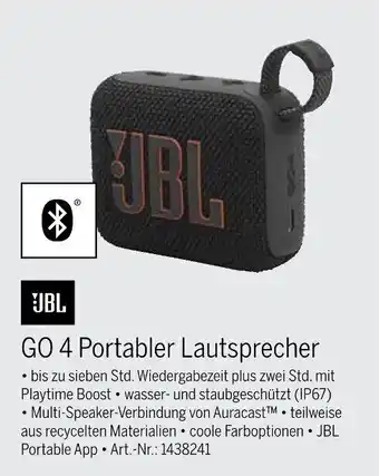 MEDIMAX JBL GO 4 Portabler Lautsprecher Angebot