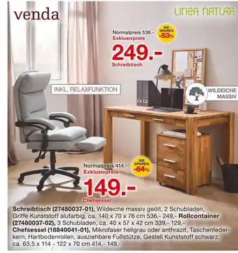 Linea natura schreibtisch