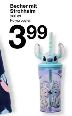 Zeeman Becher mit Strohhalm Angebot