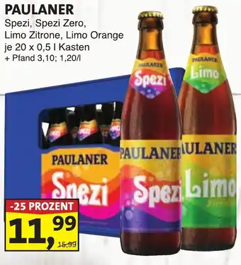 Lösch Depot PAULANER Spezi, Spezi Zero, Limo Zitrone, Limo Orange Angebot