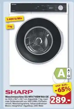 Famila Nord Ost SHARP Waschmaschine ES-NFA714BWINA-DE Angebot