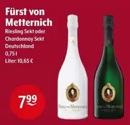 Getränke Hoffmann Fürst von Metternich Riesling Sekt oder Chardonnay Sekt Angebot