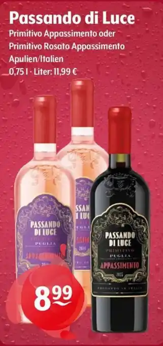 Getränke Hoffmann Passando di Luce Primitivo Appassimento oder Primitivo Rosato Appassimento Angebot