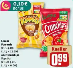 REWE Lorenz Pommels oder Crunchips Angebot