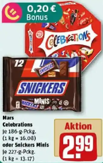 REWE Mars Celebrations oder Snickers Minis Angebot