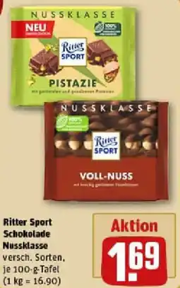 REWE Ritter Sport Schokolade Nussklasse Angebot