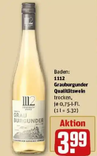 REWE 1112 Grauburgunder Qualitätswein Angebot