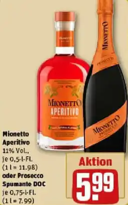 REWE Mionetto Aperitivo oder Prosecco Spumante DOC Angebot