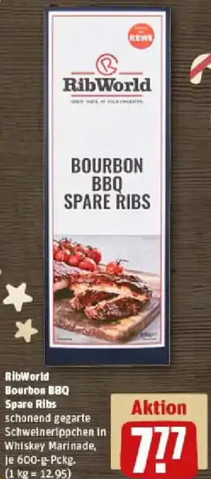 REWE RibWorld Bourbon BBQ Spare Ribs Angebot