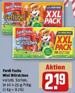 REWE Ferdi Fuchs Mini Würstchen Angebot