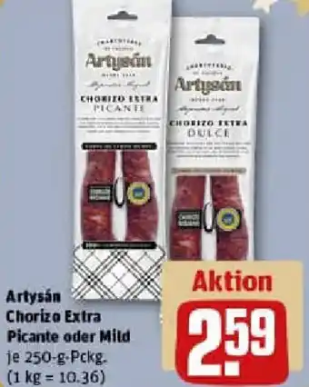 REWE Artysán Chorizo Extra Picante oder Mild Angebot