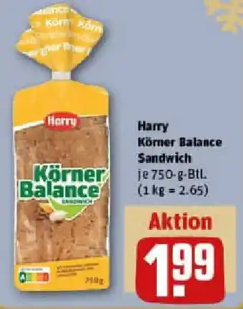 REWE Harry Körner Balance Sandwich Angebot