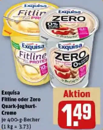 REWE Exquisa Fittine oder Zero Quark-Joghurt Creme Angebot
