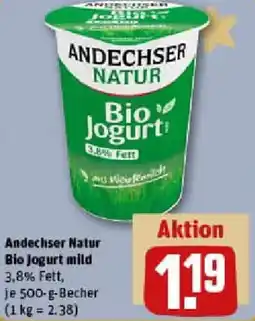 REWE Andechser Natur Bio Jogurt mild Angebot