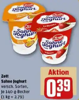 REWE Zott Sahne Joghurt Angebot