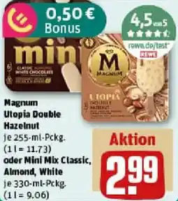 REWE Magnum Utopia Double Hazelnut oder Mini Mix Classic, Almond, White Angebot