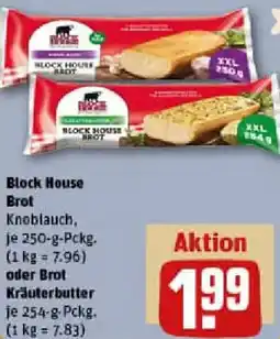 REWE Block House Brot oder Brot Kräuterbutter Angebot