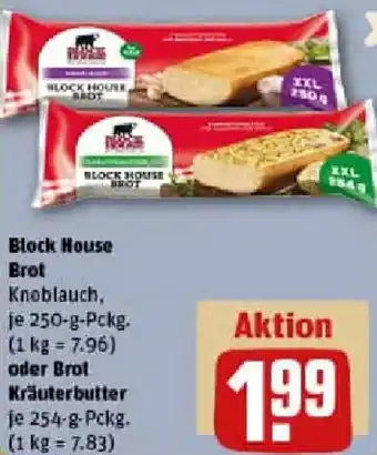 REWE Block House Brot oder Brot Kräuterbutter Angebot