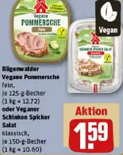 REWE Rügenwalder Vegane Pommersche oder Veganer Schinken Spicker Salat Angebot
