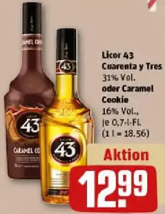 REWE Licor 43 Cuarenta y Tres oder Caramel Cookie Angebot