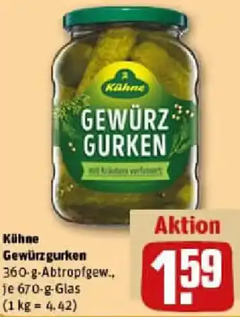 REWE Kühne Gewürzgurken Angebot