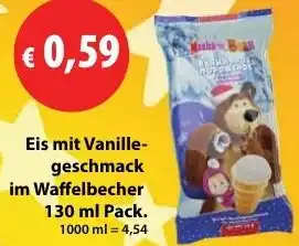 Mix Markt Eis mit Vanillegeschmack im Waffelbecher Angebot