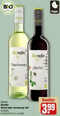 REWE Biorebe Merlot oder Chardonnay IGP Angebot