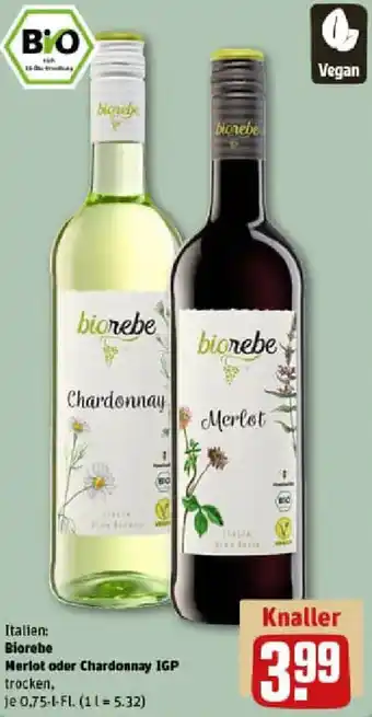 REWE Biorebe Merlot oder Chardonnay IGP Angebot