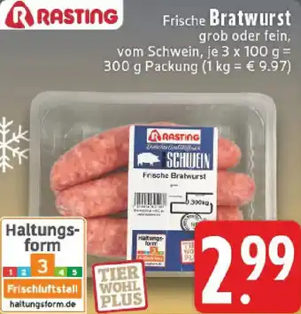 Edeka RASTING Frische Bratwurst Angebot