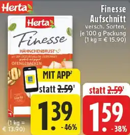 Edeka Herta Finesse Aufschnitt Angebot