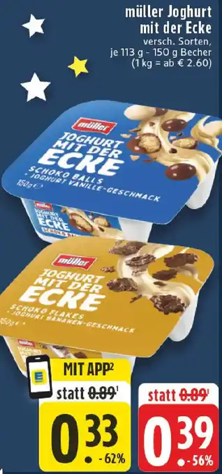 Edeka müller Joghurt mit der Ecke Angebot