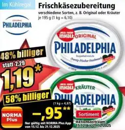Norma PHILADELPHIA Frischkäsezubereitung Angebot